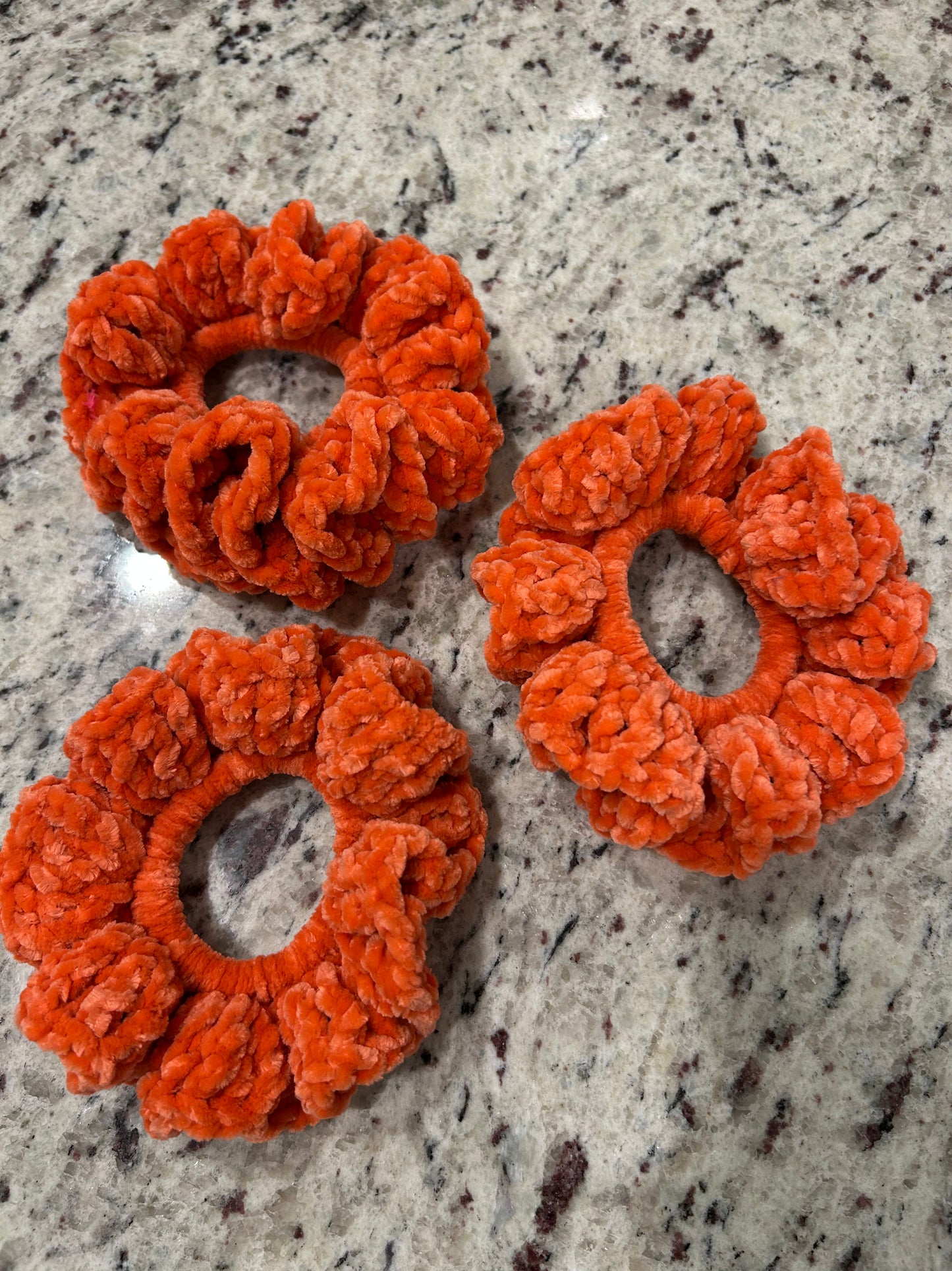 Salmon velvet scrunchie