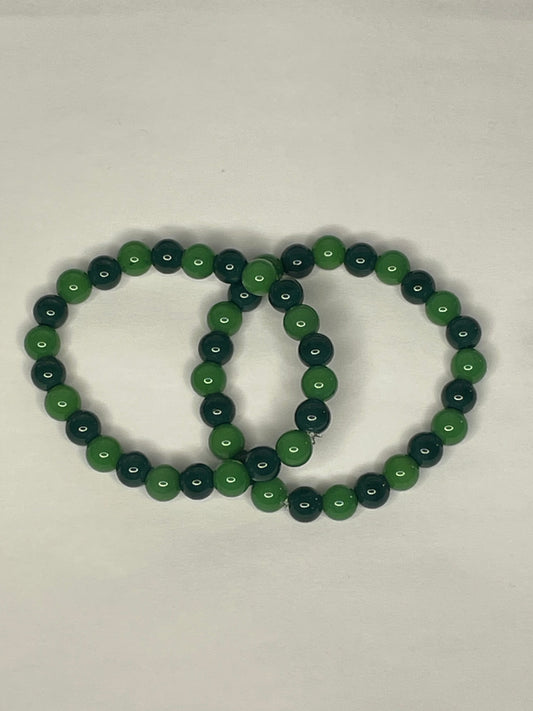 Dark Greens two tone bracelet