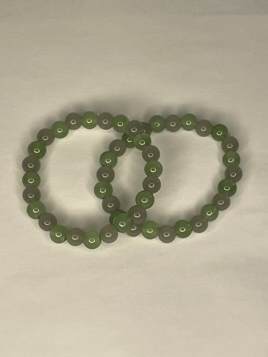 Green and gray two tone bracelet