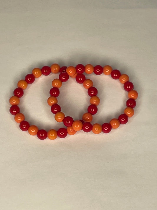 Red and orange two tone bracelet