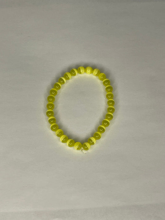 Yellow Cat's Eye Glass Bracelet's