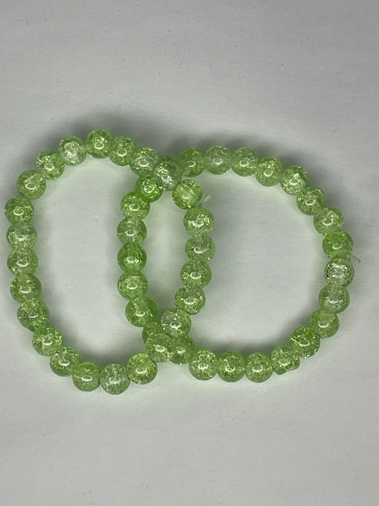 Green Sparkle Bead Bracelets