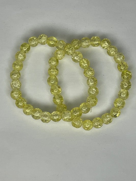 Yellow Sparkle Bead Bracelets
