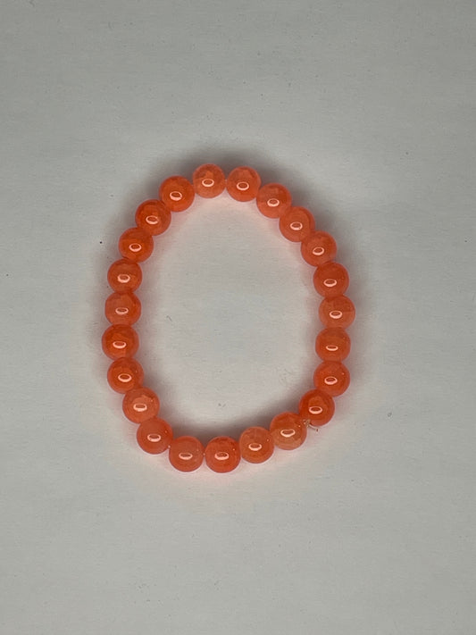 Neon orange gemstone bracelet