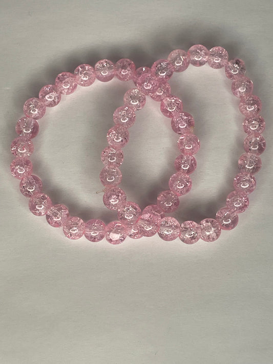 Light Pink Sparkle Bead Bracelets