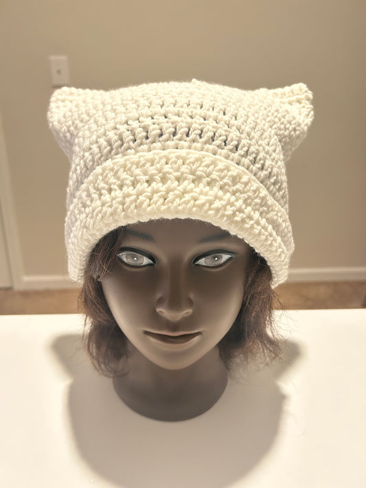 White cat hat