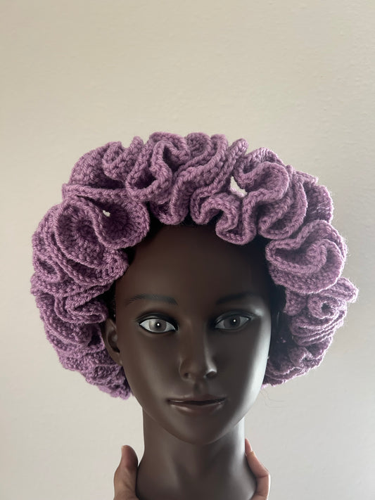 Purple ruffle hat