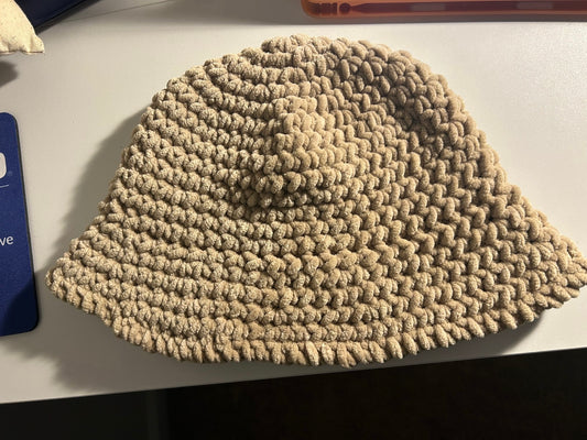 Crochet Brown Velvet Bucket Hat