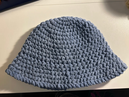 Crochet Blue Velvet Bucket Hat