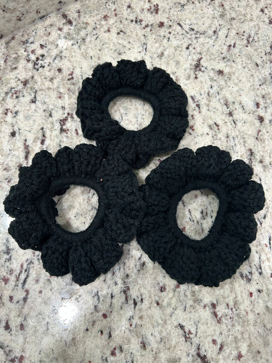 Black cotton scrunchie